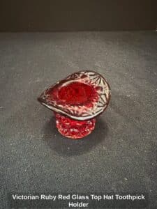 Victorian-Ruby-Red-Glass-Top-Hat-Toothpick-Holder