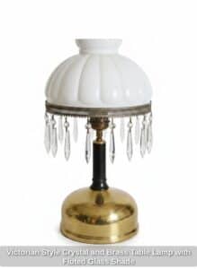 Victorian-Style-Crystal-and-Brass-Table-Lamp-with-Fluted-Glass-Shade
