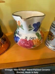 Vintage-Bevi-e-Ridi-Hand-Painted-Ceramic-Pitcher-Made-in-Italy