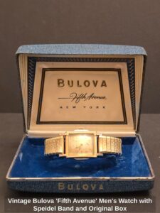 Vintage-Bulova-Fifth-Avenue-Mens-Watch-with-Speidel-Band-and-Original-Box