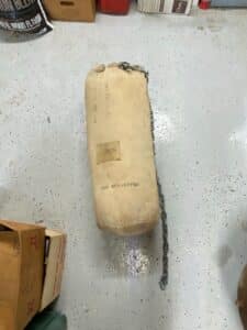 Vintage-Canvas-Punching-Bag-with-Chain-Don-Schieffer