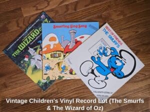 Vintage-Childrens-Vinyl-Record-Lot-The-Smurfs-The-Wizard-of-Oz