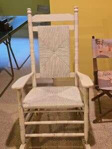 Vintage-Cracker-Barrel-Woven-Seat-Rocking-Chair
