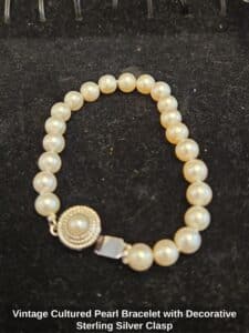 Vintage-Cultured-Pearl-Bracelet-with-Decorative-Sterling-Silver-Clasp-second-image