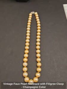 Vintage-Faux-Pearl-Necklace-with-Filigree-Clasp-Champagne-Color