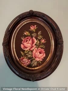 Vintage-Floral-Needlepoint-in-Ornate-Oval-Frame