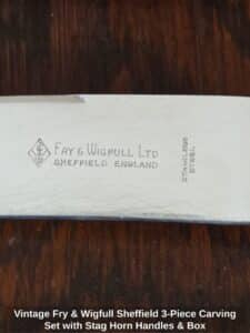 Vintage-Fry-Wigfull-Sheffield-Piece-Carving-Set-with-Stag-Horn-Handles-Box-third-image
