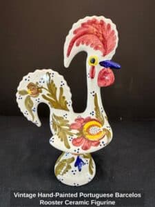 Vintage-Hand-Painted-Portuguese-Barcelos-Rooster-Ceramic-Figurine