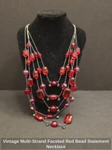 Vintage-Multi-Strand-Faceted-Red-Bead-Statement-Necklace