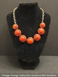 Vintage-Orange-Cabochon-Sunburst-Bib-Necklace