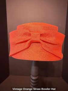 Vintage-Orange-Straw-Bowler-Hat