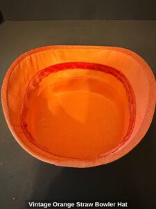 Vintage-Orange-Straw-Bowler-Hat-third-image