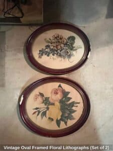 Vintage-Oval-Framed-Floral-Lithographs-Set-of-