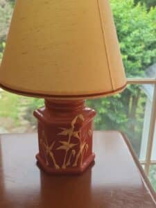 Vintage-Red-Ceramic-Ginger-Jar-Lamp-with-Raised-Bamboo-Motif