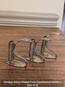 Vintage-Silver-Plated-Fork-Candlestick-Holders-Set-of-