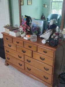 Vintage-Sprague-Carleton-Solid-Hard-Rock-Maple-Colonial-Dresser-with-Mirror