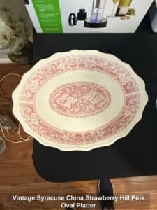 Vintage-Syracuse-China-Strawberry-Hill-Pink-Oval-Platter