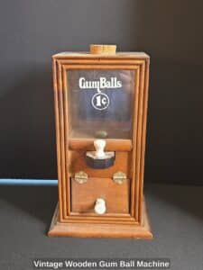 Vintage-Wooden-Gum-Ball-Machine