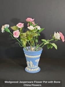 Wedgwood-Jasperware-Flower-Pot-with-Bone-China-Flowers
