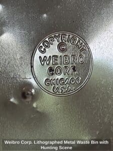 Weibro-Corp.-Lithographed-Metal-Waste-Bin-with-Hunting-Scene-second-image