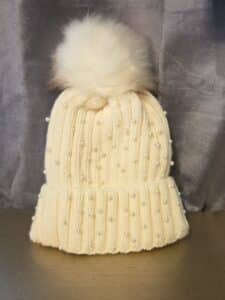 Womens-Pearl-Embellished-Knit-Pom-Pom-Beanie