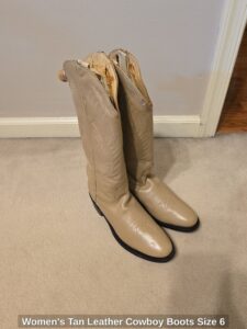 Womens-Tan-Leather-Cowboy-Boots-Size