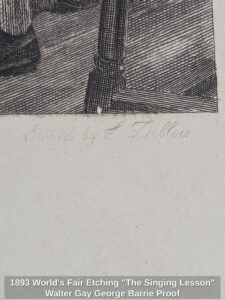 Worlds-Fair-Etching-The-Singing-Lesson-Walter-Gay-George-Barrie-Proof-third-image