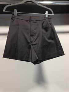 Zara-Womens-Black-Satin-Pleated-Tailored-Shorts