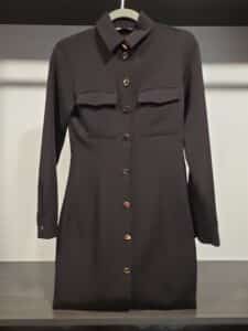 Zara-Womens-Black-Shirt-Dress-with-Gold-Tone-Buttons
