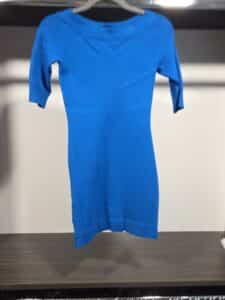 bebe-Womens-Blue-Knit-Mini-Dress