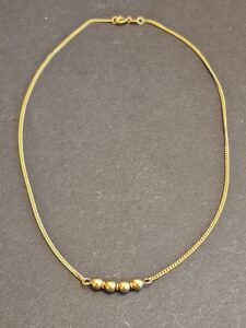 k-Yellow-Gold-Curb-Chain-Necklace-with-Four-Beads