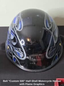 Bell-Custom-Half-Shell-Motorcycle-Helmet-with-Flame-Graphics