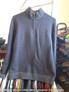 Black-Brown-Mens-Quarter-Zip-Sweater-second-image