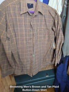 Browning-Mens-Brown-and-Tan-Plaid-Button-Down-Shirt