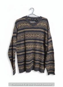 Claiborne-Fair-Isle-V-Neck-Sweater