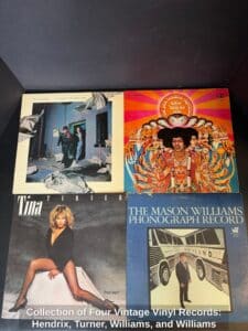 Collection-of-Four-Vintage-Vinyl-Records-Hendrix-Turner-Williams-and-Williams
