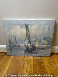 K.-Thomas-Signed-Coastal-Harbor-Painting-second-image