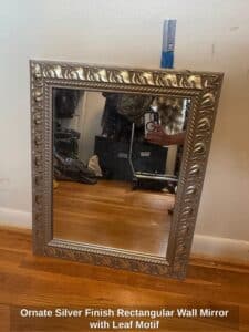 Ornate-Silver-Finish-Rectangular-Wall-Mirror-with-Leaf-Motif-second-image