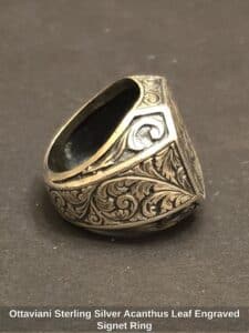 Ottaviani-Sterling-Silver-Acanthus-Leaf-Engraved-Signet-Ring-second-image
