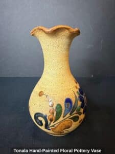 Tonala-Hand-Painted-Floral-Pottery-Vase-second-image