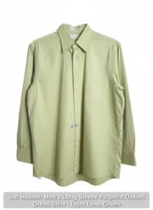 Van-Heusen-Mens-Long-Sleeve-Pinpoint-Oxford-Dress-Shirt-Light-Lime-Green