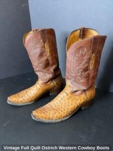 Vintage-Full-Quill-Ostrich-Western-Cowboy-Boots