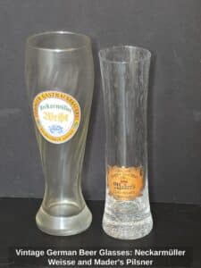 Vintage-German-Beer-Glasses-Neckarmller-Weisse-and-Maders-Pilsner