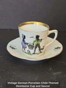 Vintage-German-Porcelain-Child-Themed-Demitasse-Cup-and-Saucer