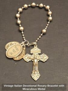 Vintage-Italian-Devotional-Rosary-Bracelet-with-Miraculous-Medal
