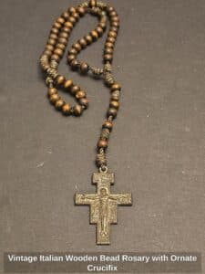 Vintage-Italian-Wooden-Bead-Rosary-with-Ornate-Crucifix