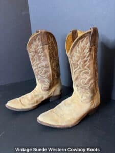 Vintage-Suede-Western-Cowboy-Boots
