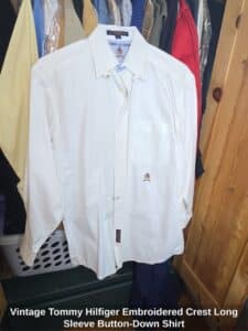 Vintage-Tommy-Hilfiger-Embroidered-Crest-Long-Sleeve-Button-Down-Shirt