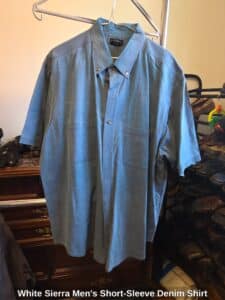 White-Sierra-Mens-Short-Sleeve-Denim-Shirt
