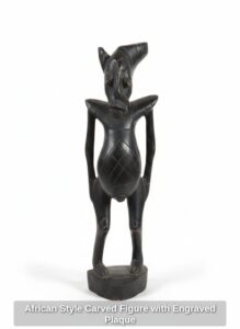 African-Style-Carved-Figure-with-Engraved-Plaque